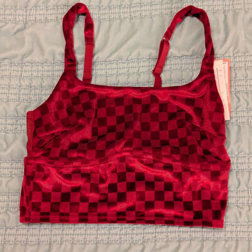 Colsie red velvet checkered bralette